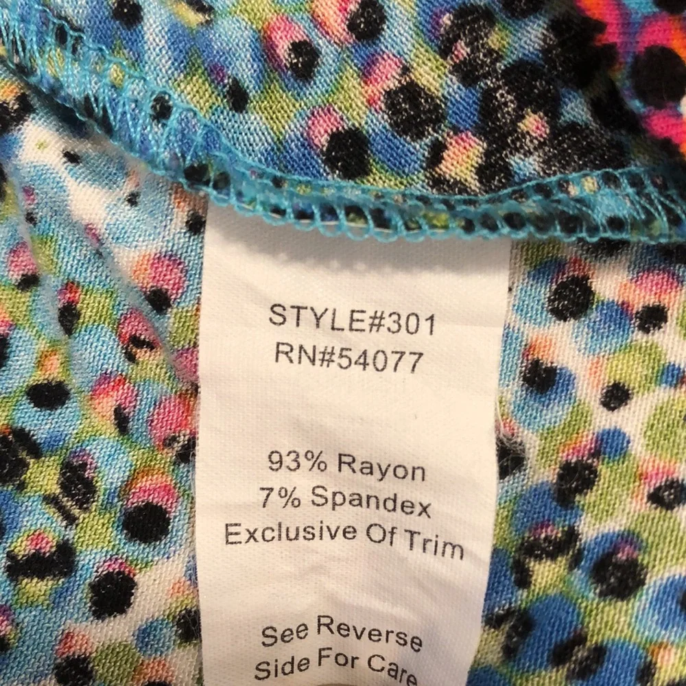 CAbi colorful Abstract midi tank dress beach coverup metal decor detail SZ Small - Picture 6 of 9
